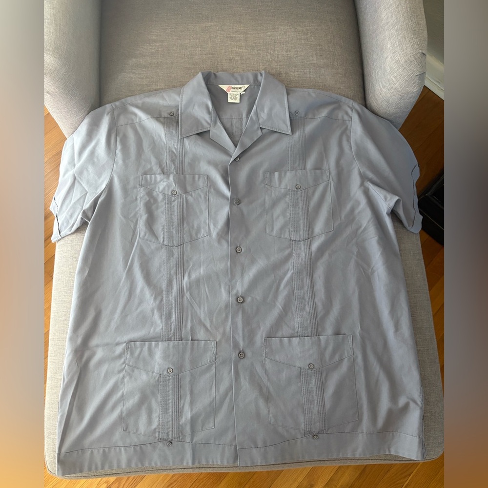 Supreme Permanent Press Vintage Gray Button Down Shirt Men's 2X